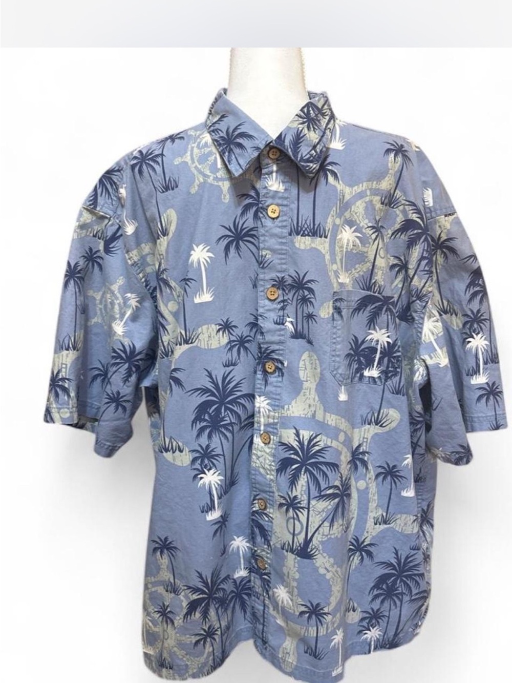 Groovy Bay Jamaica three XL blue tropical Hawaiian shirt big and tall